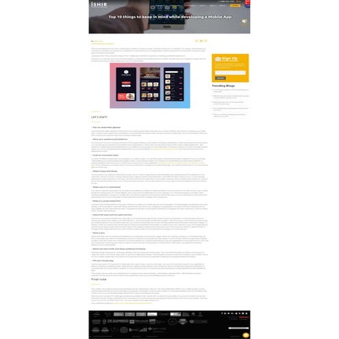 Top 10 things to keep in mind while developing a Mobile App