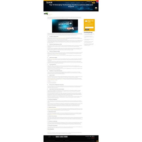 Top 15 Emerging Technology Trends to watch in 2021 and beyond