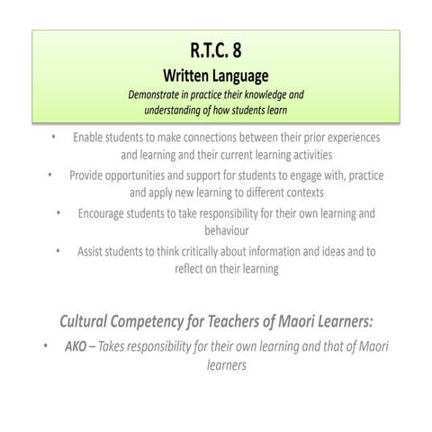 Written Language Evidence - R.T.C 8 - What does it look like?