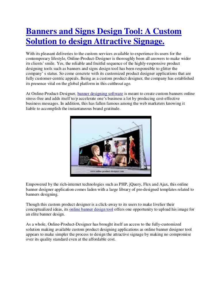 Banners And Signs Design Tool A Custom Solution To Design Attractive