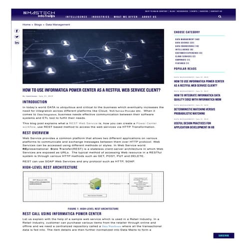 How to use Informatica Power Center as a RESTful Web Service Client?