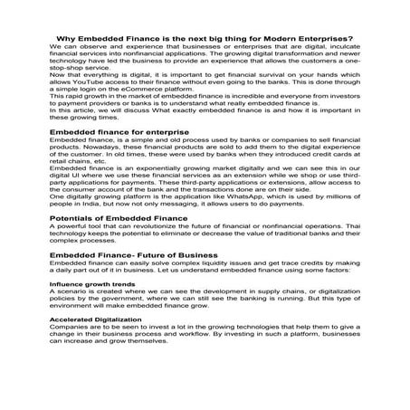 What is Embedded Finance? | DOCX