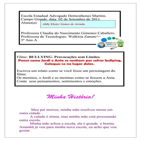 Blog atividade bullying  