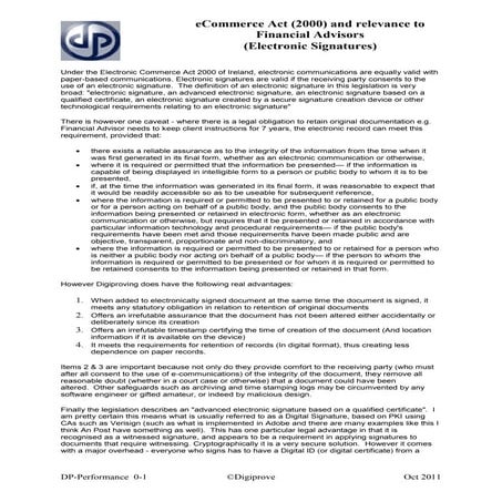 Compliance & Value of Digital Signatures