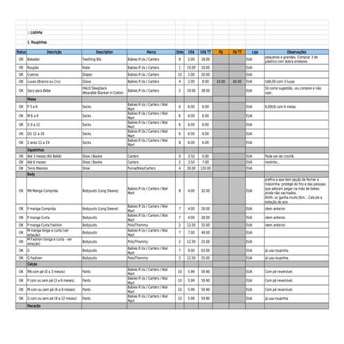 Blog destino a miami lista de enxoval de bebe - enxoval eua