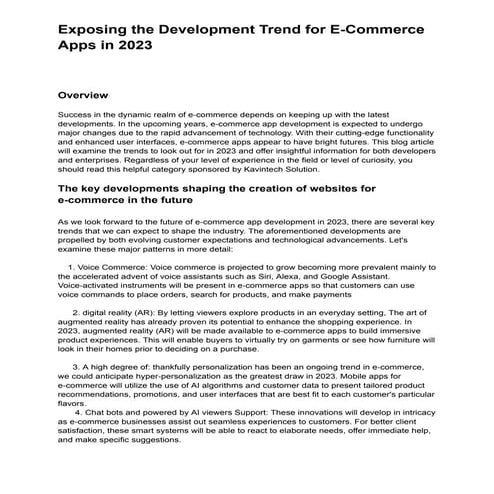 E commerce apps in 2023