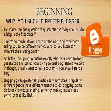 Why you should prefer Blogger 