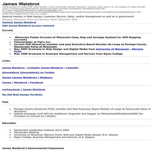 Blogger about me with resume