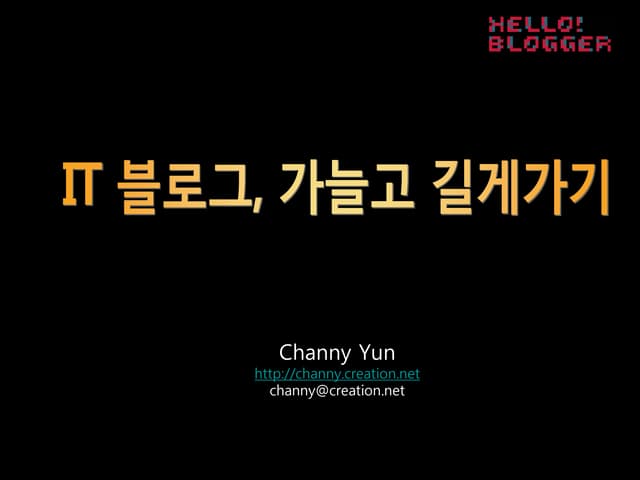 IT 블로거 가늘고 길게 가기 (2008)