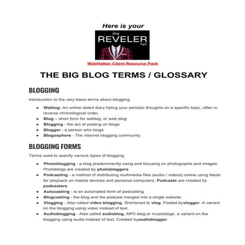 Bloggers glossary | PDF