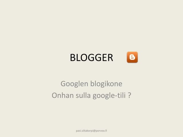 Blogger-ohje