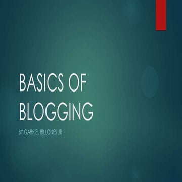 Basics of Blogging