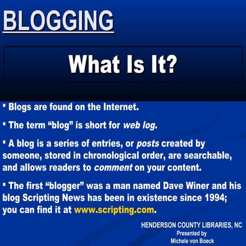 Blogging introduction