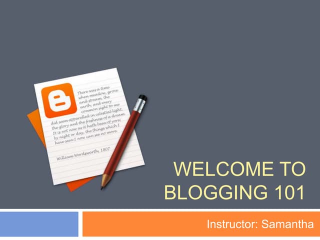 Blogging 101