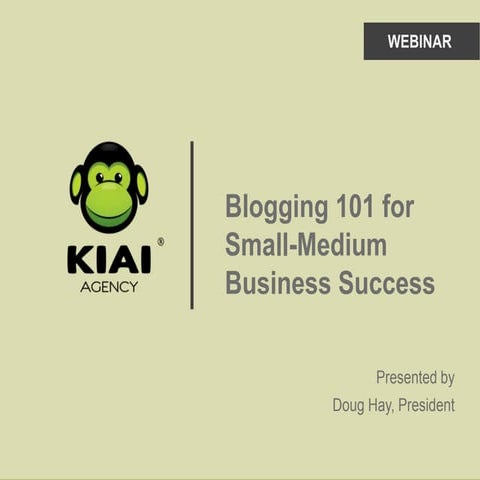 Blogging  101 for small medium business success