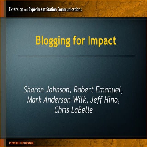 Blogging For Impact