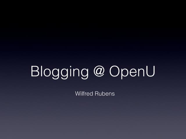 Blogging @ OpenU
