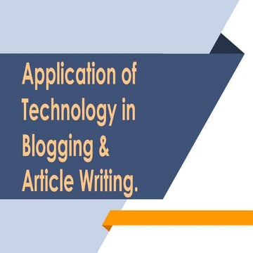 Blogging & Article writing