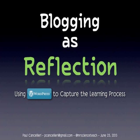 Blogging as Reflection
