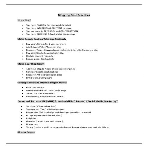 Blogging best practices
