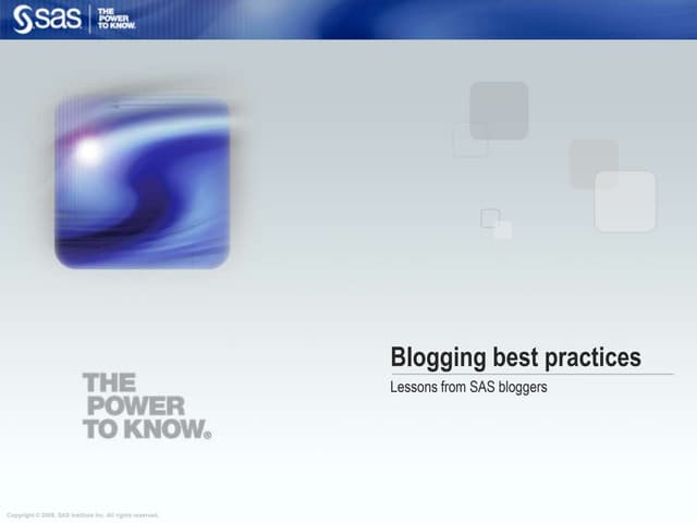 Blogging Tips from SAS Bloggers