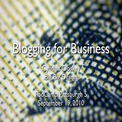 Blogging for Business