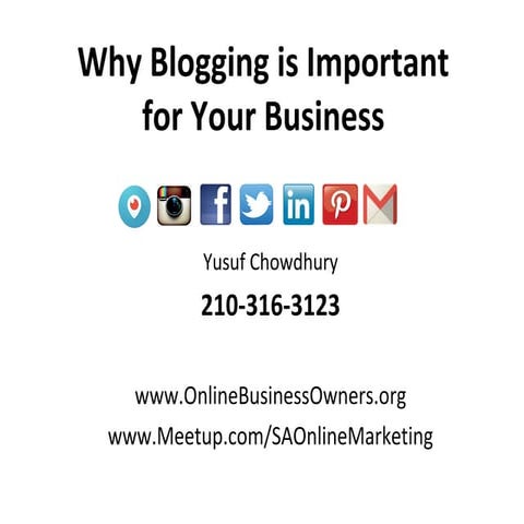 Why Blogging is Important for Your Business.