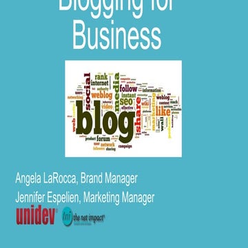 Blogging for Business