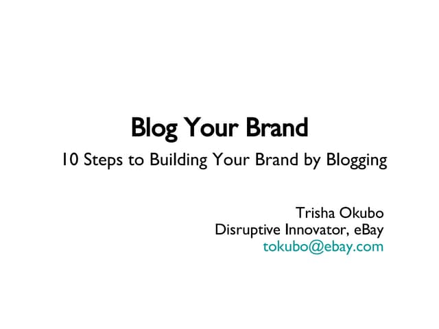 Blogging for Personal Branding