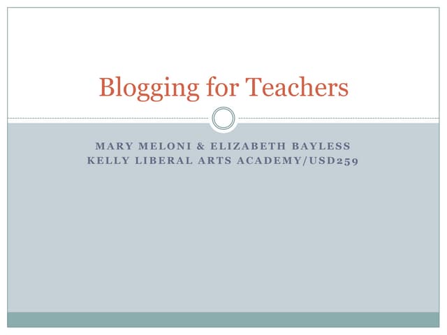 Blogging For Teachers