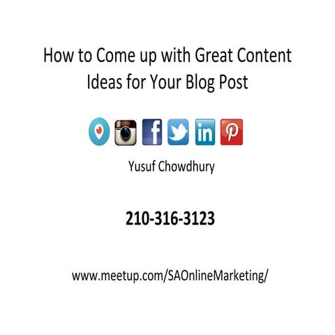 How to Come up with Great Content Ideas for Your Blog Post