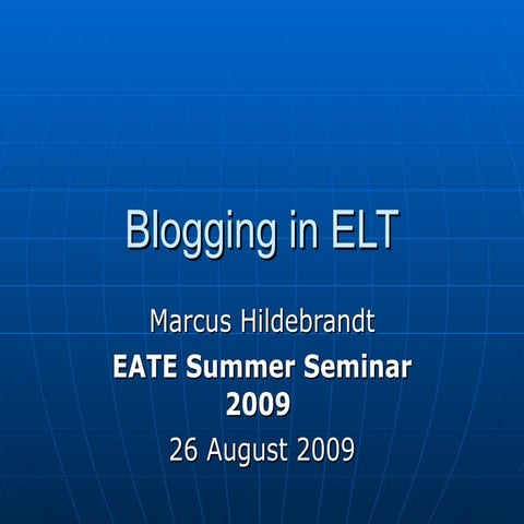 Blogging In Elt