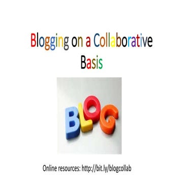 Blogging on a Collaborative Basis