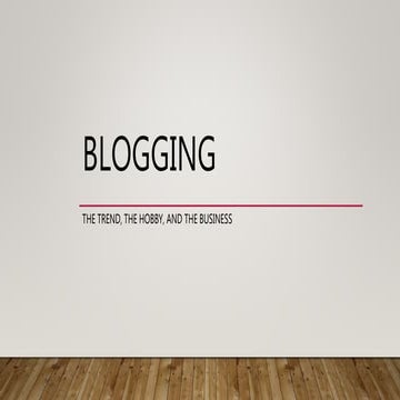 Blogging part 1