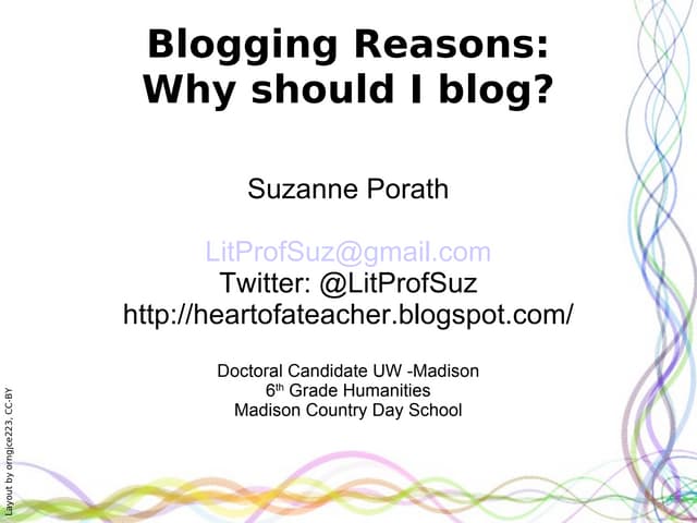 Blogging reasons porath_2012
