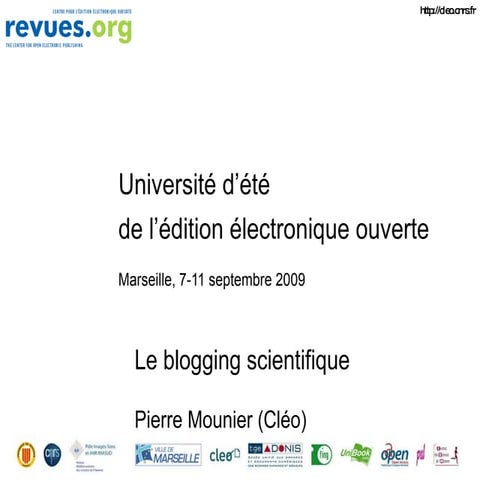 Le blogging scientifique