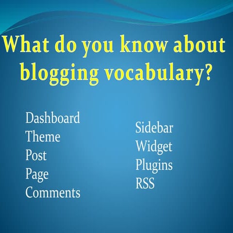 Blogging vocabulary