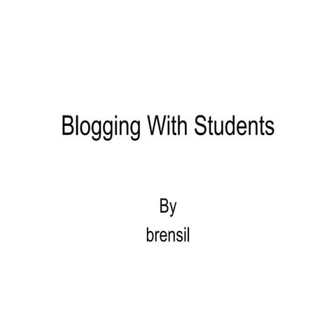 Blogging with students