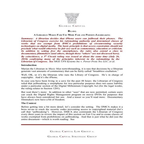 Jailbreaking OK'd by Librarian