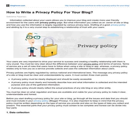 How to Write a Privacy Policy For Your Blog?