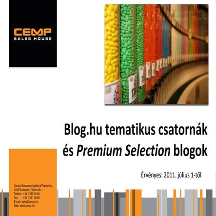 Blog.hu tematikus csatornák és Premium Selection blogok