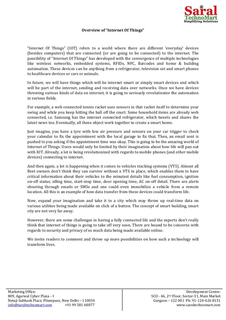 Article on "internet of things"