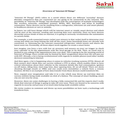 Article on "internet of things"