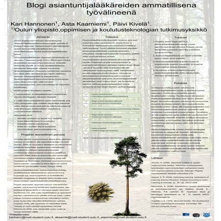 Blogit asiantuntijalääkäreiden ammatillisena työvälineenä