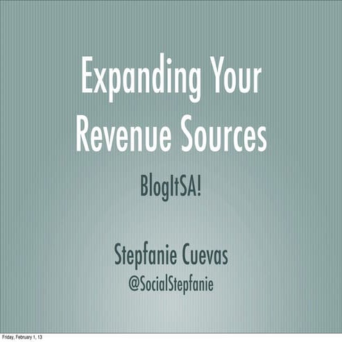 Blogging: Expanding Your Revenue Sources 