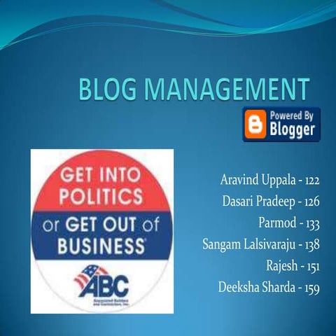 Blog management