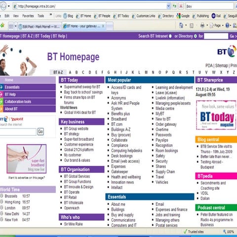 BTpedia - corporate intranet wiki