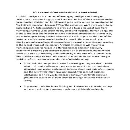 Blog on role of Ai in Marketing - Priyam Verma