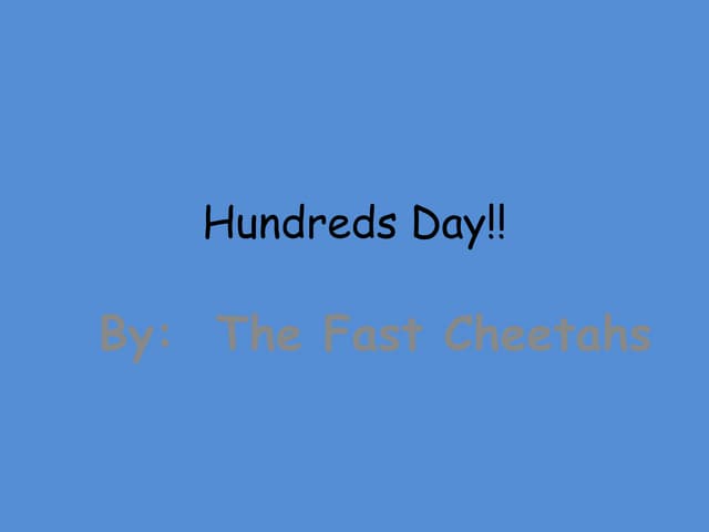 Hundreth Day of School