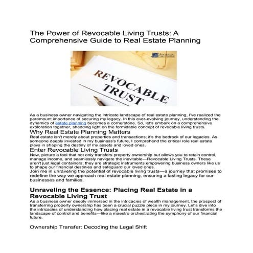 The Power Revocable Living Trust
